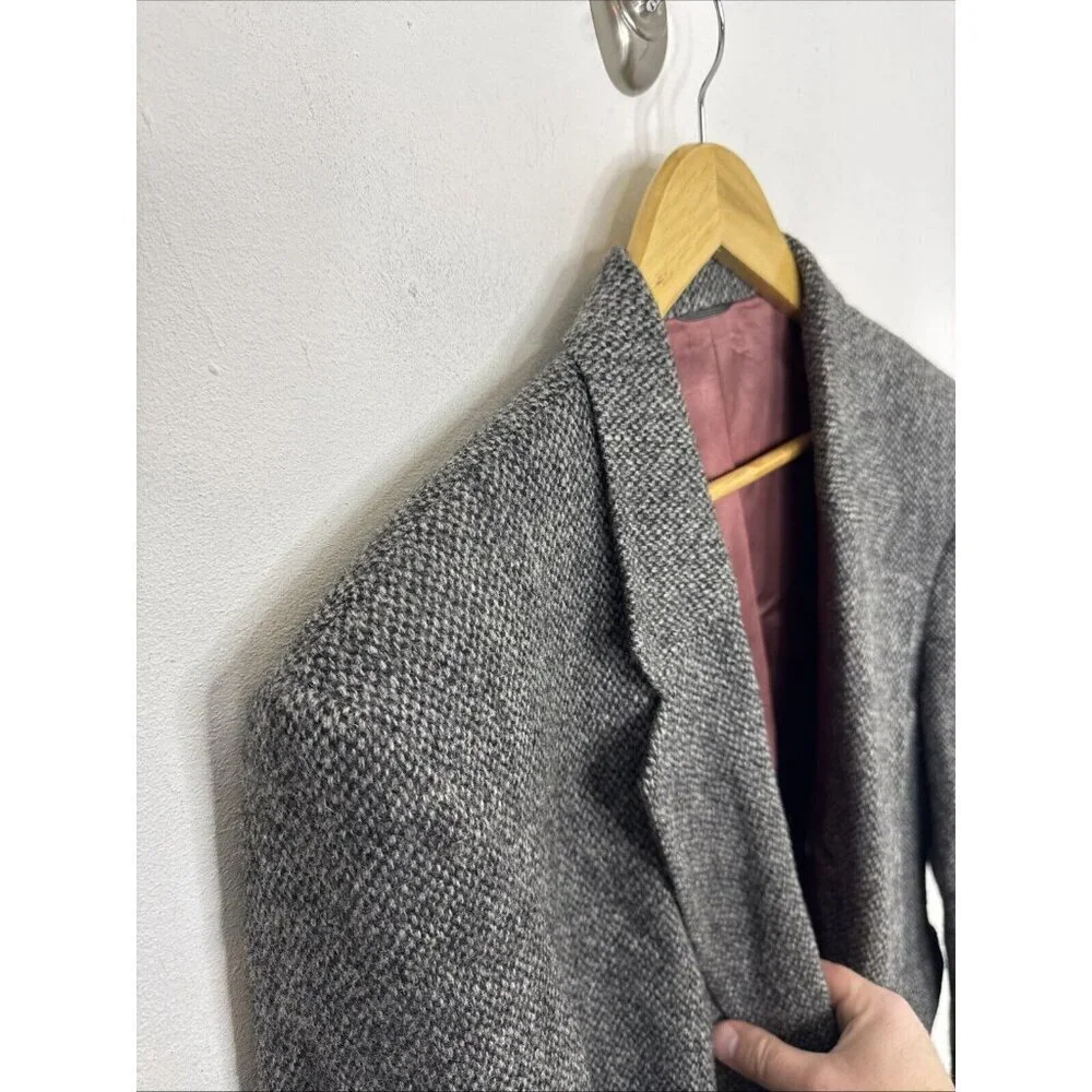 Harris‎ Tweed Men 42 Wool Gray Blazer Sports Coat Herringbone